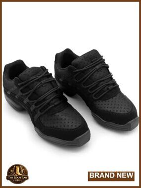 Womens Split-Sole Dance Studio Shoes PU Nubuck Mesh Lace-Up
